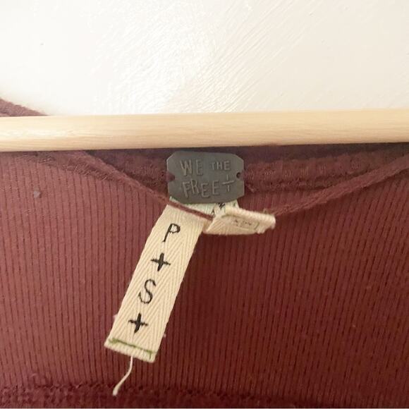 We The Free Care FP Pomegranate Colby Long Sleeve Tee Size S - Picture 4 of 8